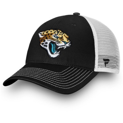 Men's Jacksonville Jaguars NFL Pro Line by Fanatics Branded Black/White Core Trucker III Adjustable Snapback Hat 2998627